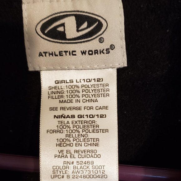 Athletic Works, Black Winter Coat, Size Large (10-12) - Picture 3 of 14